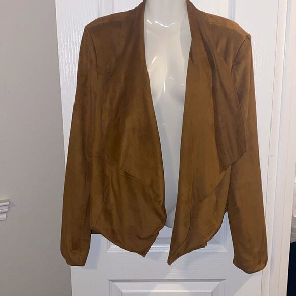 ❤️NWOT Gibson Latimer Faux Suede Open Waterfall Jacket - Picture 2 of 7